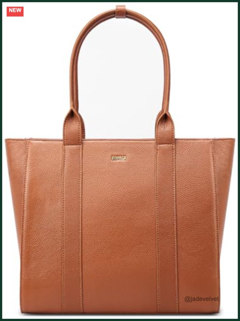 Full-Grain Leather Work Tote for Women, 15.6" Laptop, Structured Business Bag